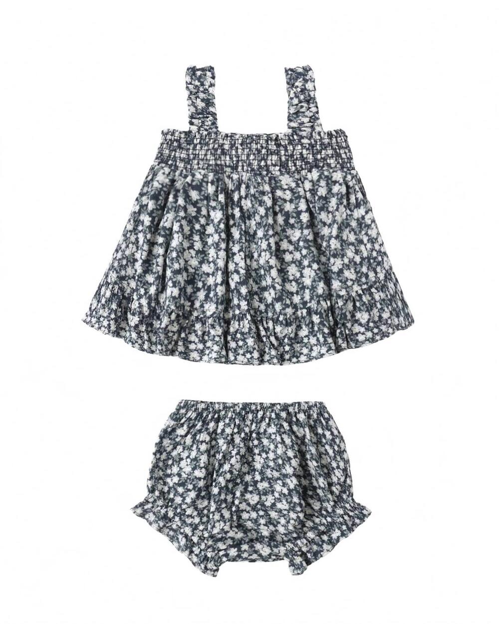 NEW RYLEE + CRU girl's floral lala set in navy